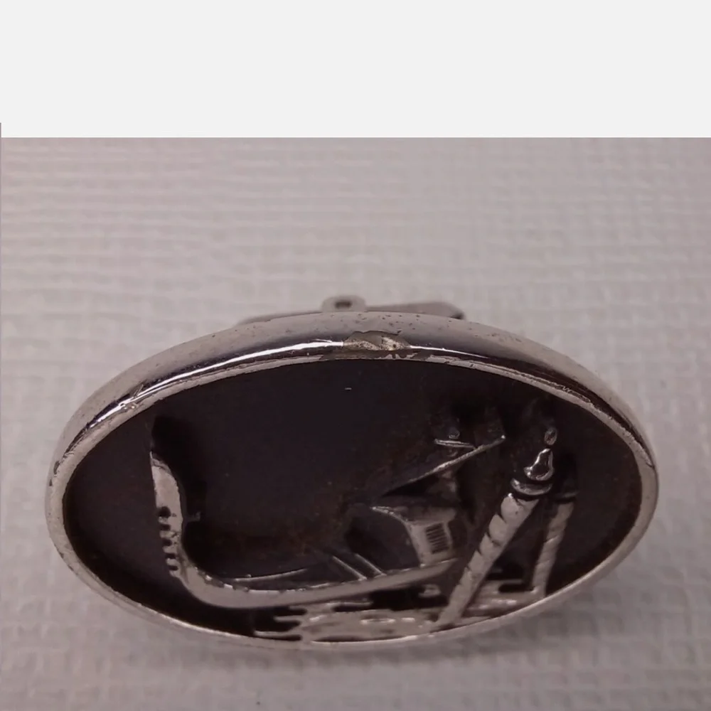 Vintage Gondola Cufflinks Mens Jewelry Silver Tone Cuff Links Elegant Bl…